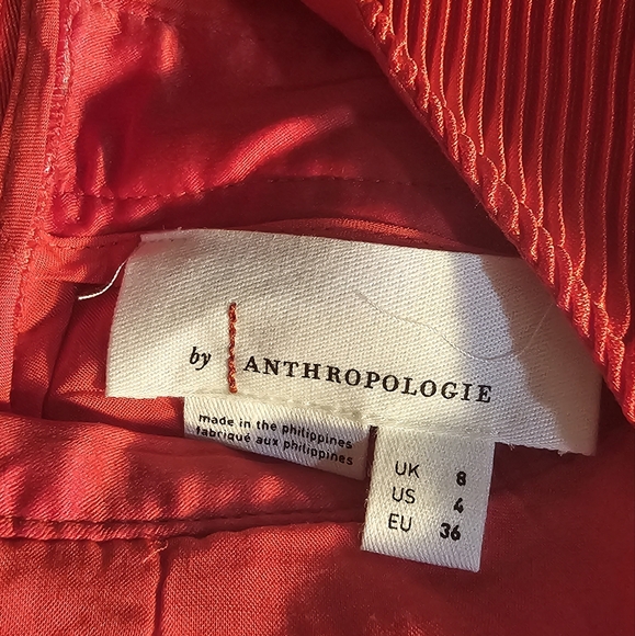 BY ANTHROPOLOGIE PLISSE HALTER JUMPSUIT Size 4 - Picture 4 of 5